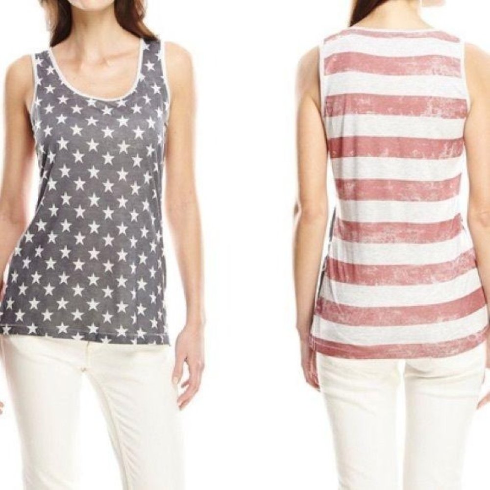 Spense Knits Women's Stars Stripes‎ American Flag Tank Top Size Large